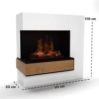 Glow Fire Planck Tall Linkszijdig - OMC 600 | Vrijstaande Waterdamphaard, 110 cm x 109 cm x 53 cm