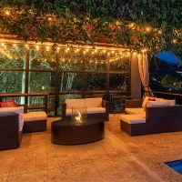 Planika Galio Vuurpit Zwart Automatische buitenhaard op gas 