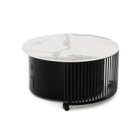 Planika Pivot terrastafel met ingebouwde gasbrander in Dekton-marmerafwerking