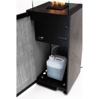 Planika Porto automatische BEV bio-ethanolhaard met Dekton platen in marmeren afwerking