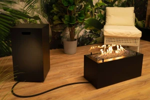 Planika Rio Zwart buiten gashaard met langwerpige vlammen