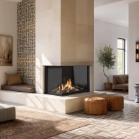 Sono Left Corner &ndash; glazen bio-ethanolhaard met BEV&reg;-technologie