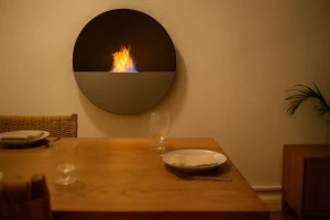 Safretti bio-ethanol open haard voor aan de muur in het grijs