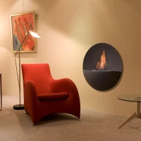 Safretti bio-ethanol open haard voor aan de muur in het grijs