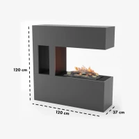 Schiller Pocket Grijs - OMC 600 Vrijstaande Waterdamphaard &ndash; Realistische Vlam, Milieuvriendelijk Ontwerp