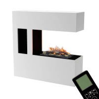 Glow Fire Schiller Pocket Elektrische Waterdamphaard (Wit) &ndash; Moderne Vrijstaande Design met Stoom Effect