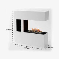 Glow Fire Schiller Pocket Elektrische Waterdamphaard (Wit) &ndash; Moderne Vrijstaande Design met Stoom Effect