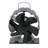 Zwarte kachel ventilator voor bovenop de houtkachel en bio-ethanol haard, die de warmte gelijkmatig door de ruimte verspreidt.