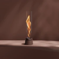 H&ouml;fats SPIN Air 1200 oxyde rood bio-ethanol tafelhaard met hoog cilindervormig glas