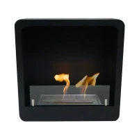 Unieke zwarte bioethanol haard kwadraat