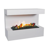 ScandiFlames Electric Steinsdal - Witte wandgemonteerde Opti-Myst haard