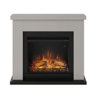 Beige elektrische haard &ndash; elektrische kachel met warmteregeling en afstandsbediening
