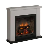 Beige elektrische haard – elektrische kachel met warmteregeling en afstandsbediening