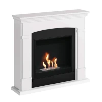 Helmi Witte Bio-ethanolhaard met minimalistisch design en rookvrije verwarming