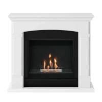 Helmi Witte Bio-ethanolhaard met minimalistisch design en rookvrije verwarming