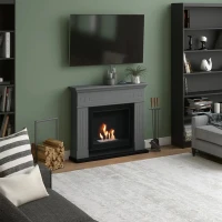 Larsen Grijze Bio-ethanolhaard met rookvrije warmte en modern design