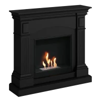 Magna Zwarte Bio-ethanolhaard in modern zwart design voor rookvrije verwarming