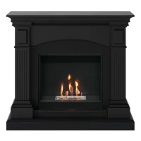 Magna Zwarte Bio-ethanolhaard in modern zwart design voor rookvrije verwarming