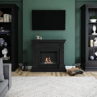 Magna Zwarte Bio-ethanolhaard in modern zwart design voor rookvrije verwarming