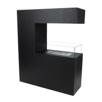 Zwarte Roomdivider Bio-ethanol Haard