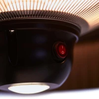 Hangende terrasverwarmer met lampenkap