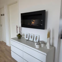 Texas  - Zwarte bio-ethanol wandhaard  met glas