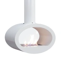 Toronto Wit - 2-zijdige Plafond-hangende bio-ethanol haard 