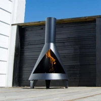 Bioethanol houtkachel open haard met a diameter van 44 cm en een hoogte van 80 cm.