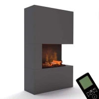 Glow Fire Tucholsky Linkszijdig Grijs - OMC 600 | Vrijstaande Waterdamphaard, Grijs, 91 cm x 150 cm x 35 cm