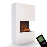 Glow Fire Tucholsky Linkszijdig Wit - OMC 600 | Vrijstaande Waterdamphaard, Wit, 91 cm x 150 cm x 35 cm