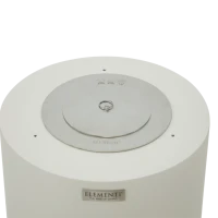 BOSTON bio-ethanolhaard in Cream White &ndash; zuilvormig model met glaspartij en 5,5 kW warmteafgifte