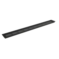 Zwart Ventilatierooster - 100x11 cm met een ventilatiegat van 420 cm&sup2;