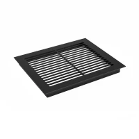 Zwart Ventilatierooster - Maat: 25x20.5 cm - Ventilatiegat: 210 cm&sup2;