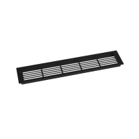 Ventilatierooster Zwart - 50x10 cm met een ventilatiegat van 214 cm&sup2;