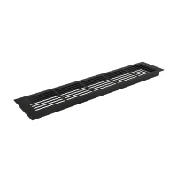 Ventilatierooster Zwart - 50x10 cm met een ventilatiegat van 214 cm&sup2;