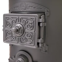 Klassieke vrijstaande bio-ethanolkachel in zwart, met regelbare vlam en milieuvriendelijke bio-ethanolbrandstof.