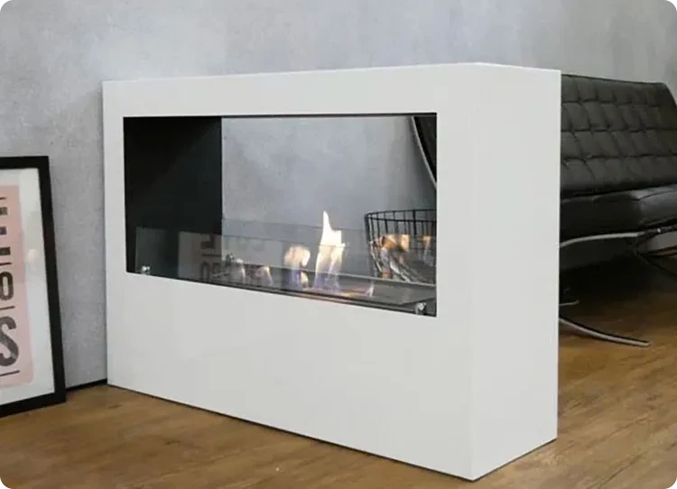 Weißer Bioethanol Kamin