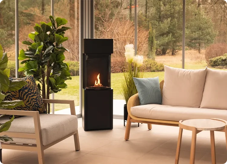 vrijstaande bio-ethanol kachel van planika fires 