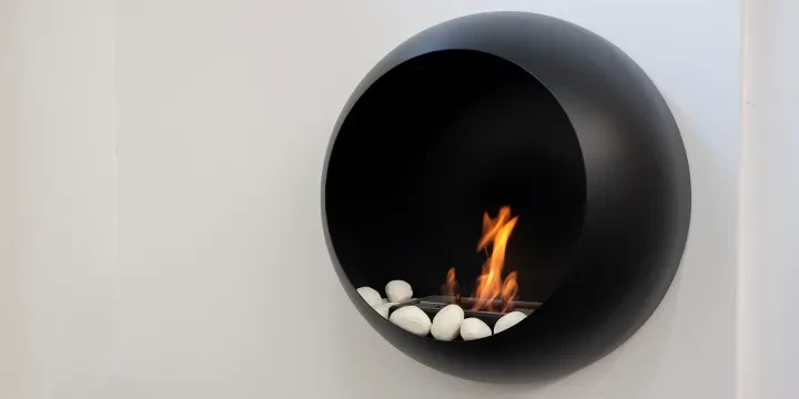 bio-ethanol haard met decoratieve stenen