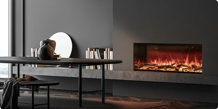 ingebouwde doorkijk haard elektrisch 