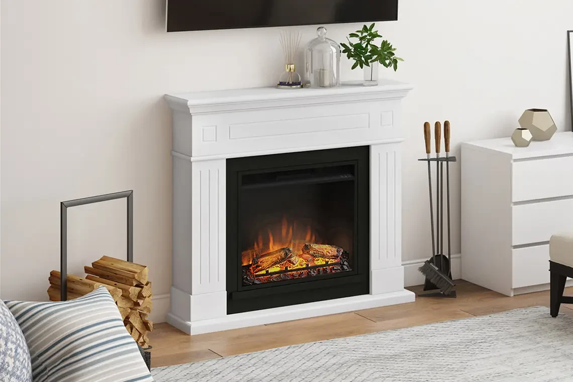 Electric fireplace met speaker