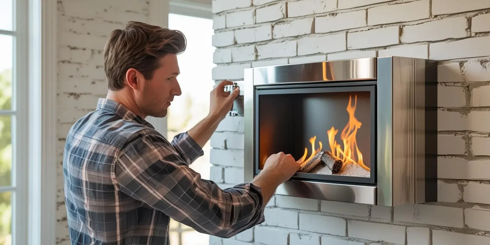 installazione camino bioetanolo appeso