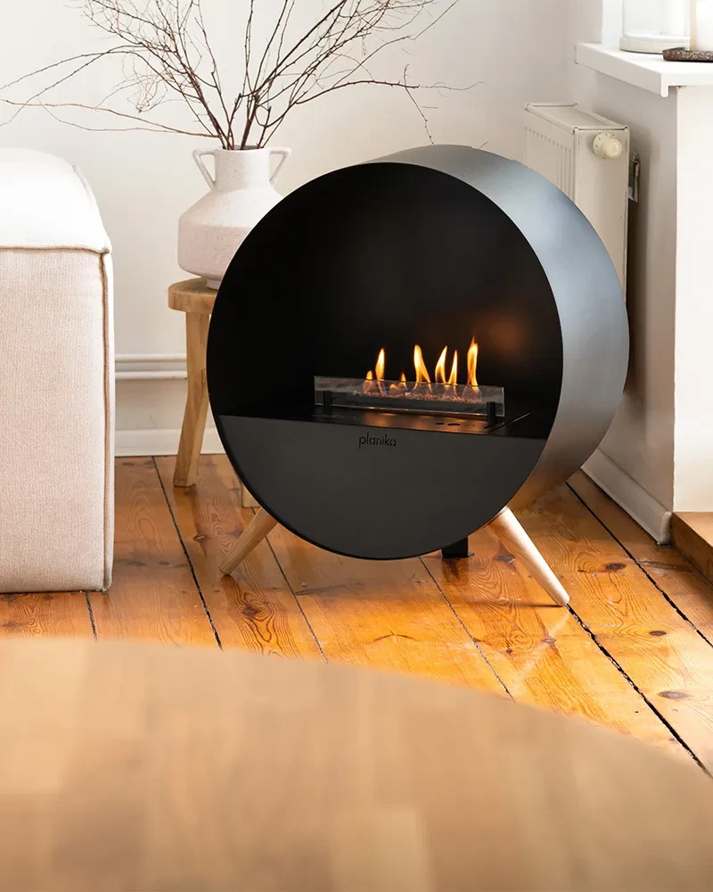 Planika Bubble round freestanding bioethanol fireplace